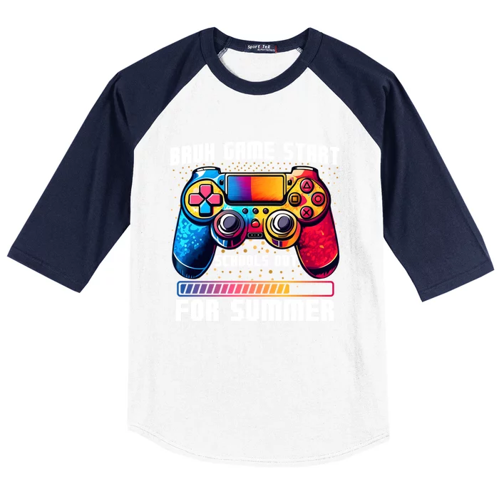 Schools Out For Summer Video Game Last Day Of School Cute Gift Baseball Sleeve Shirt