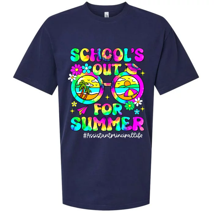 Schools Out For Summer Assistant Principal Life Tie Dye Sueded Cloud Jersey T-Shirt