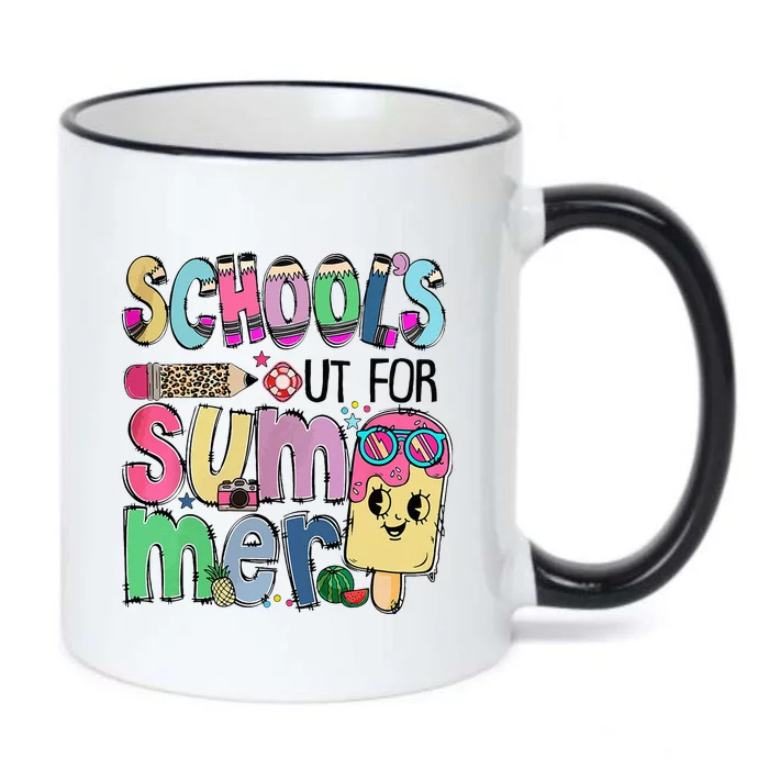 School's Out For Summer Teacher Summer Vacation Black Color Changing Mug