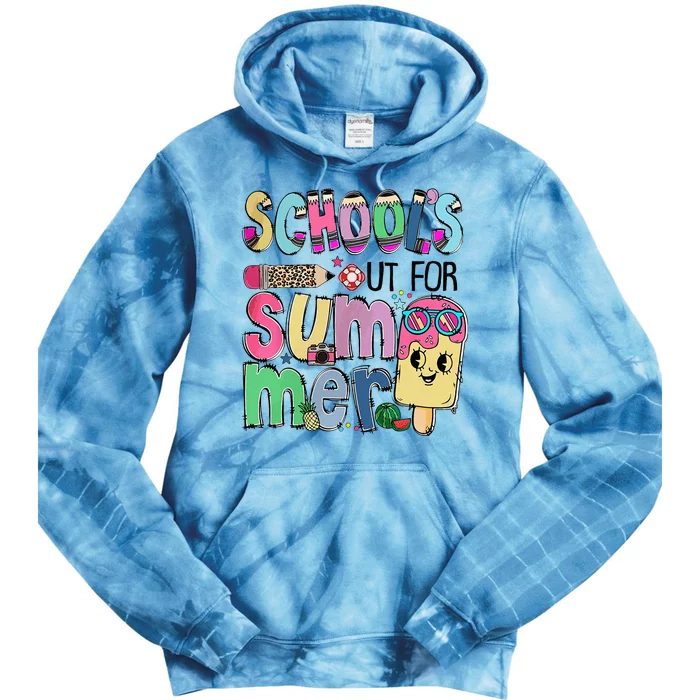 School's Out For Summer Teacher Summer Vacation Tie Dye Hoodie