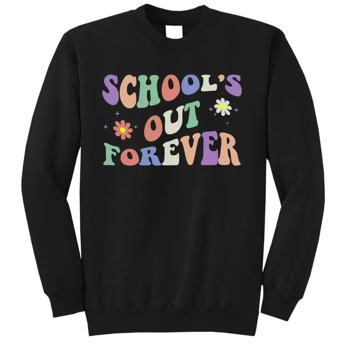 SchoolS Out Forever Teacher Retirement Boho Flower Sweatshirt