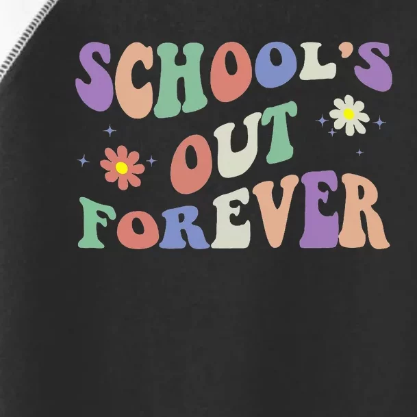 SchoolS Out Forever Teacher Retirement Boho Flower Toddler Fine Jersey T-Shirt