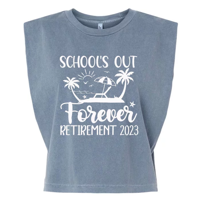 Schools Out Forever Retirement Garment-Dyed Women's Muscle Tee