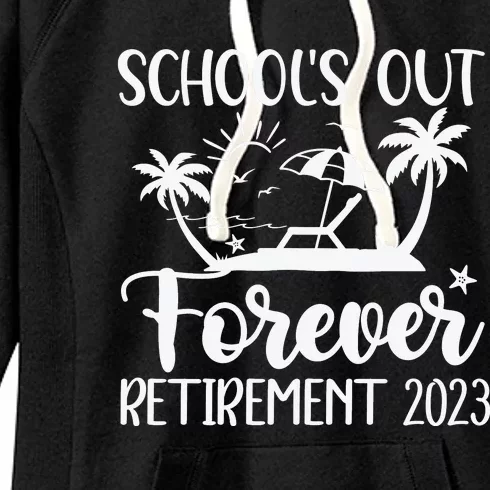 Schools Out Forever Retirement White Women's Fleece Hoodie