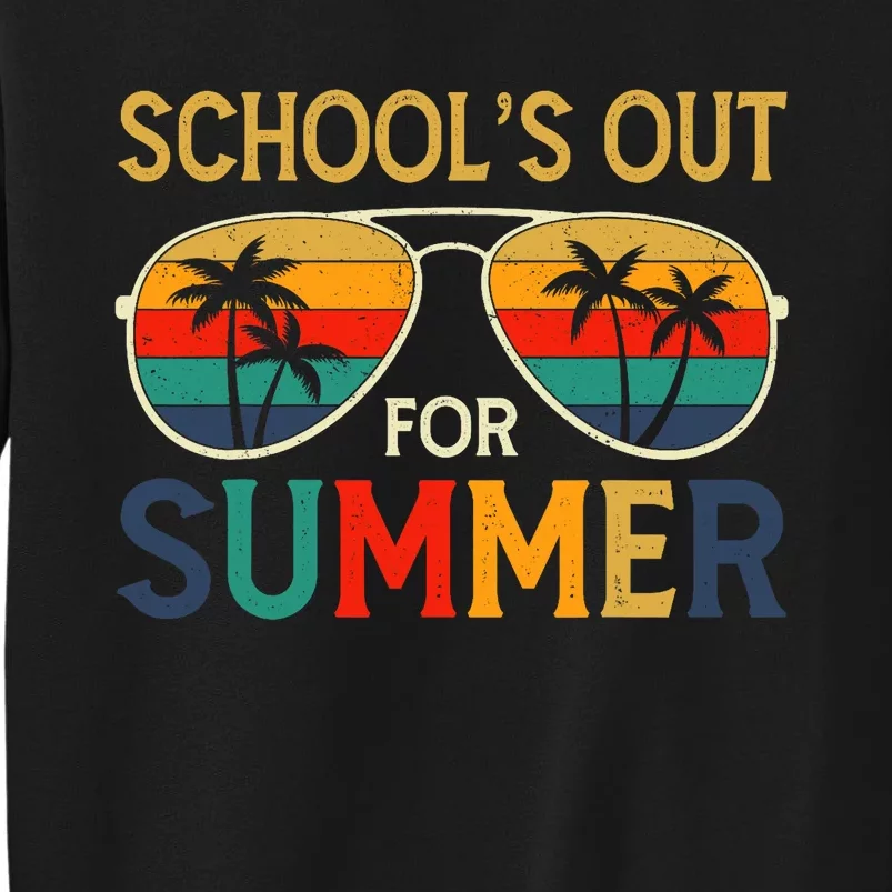 Schools Out For Summer Retro Last Day Of School Teacher Tall Sweatshirt