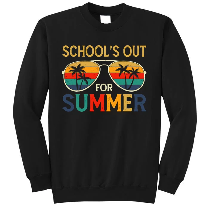 Schools Out For Summer Retro Last Day Of School Teacher Tall Sweatshirt