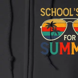 Schools Out For Summer Retro Last Day Of School Teacher Full Zip Hoodie