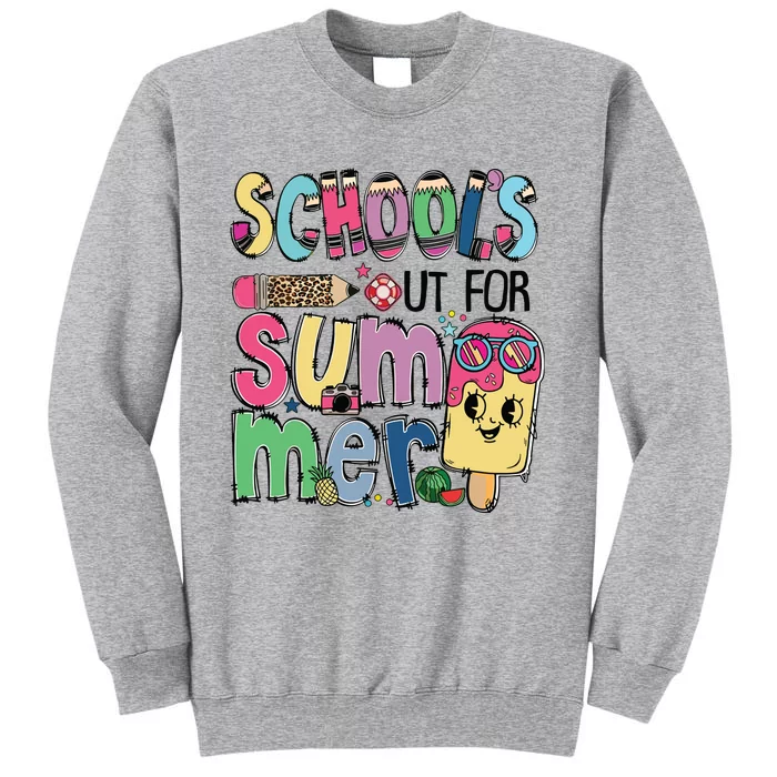 Schools Out For Summer Teacher Boy Girl Summer Vacation Tall Sweatshirt