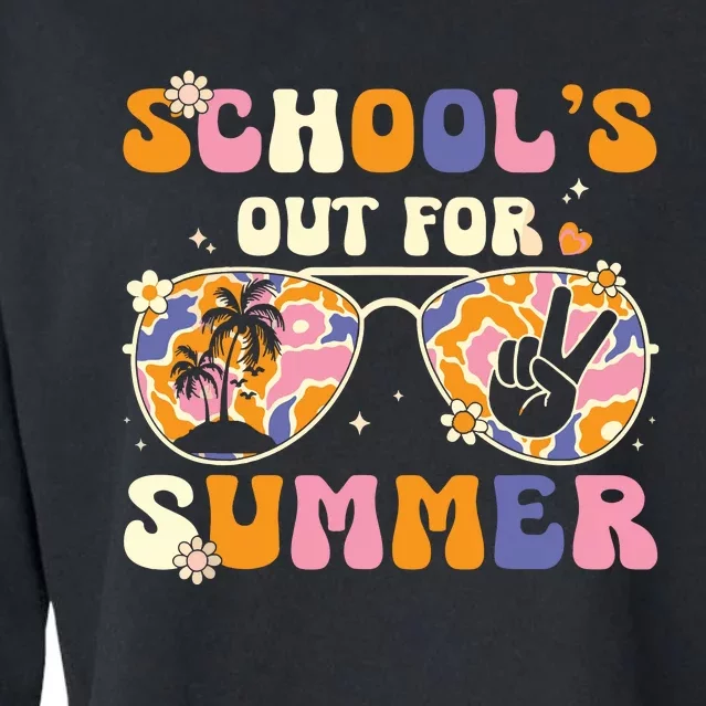 Schools Out For Summer Teacher Last Day Of School Cropped Pullover Crew