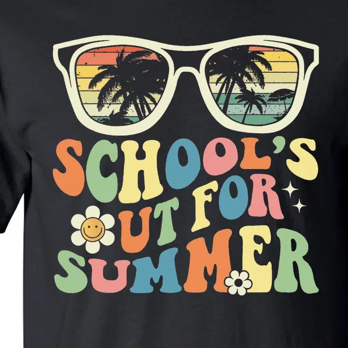 School's Out For Summer Graduation Teacher Sunglasses Retro Tall T-Shirt