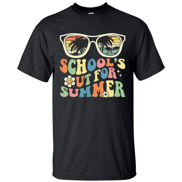 School's Out For Summer Graduation Teacher Sunglasses Retro Tall T-Shirt