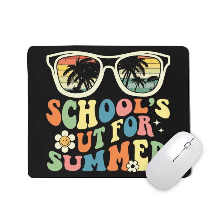 School's Out For Summer Graduation Teacher Sunglasses Retro Mousepad