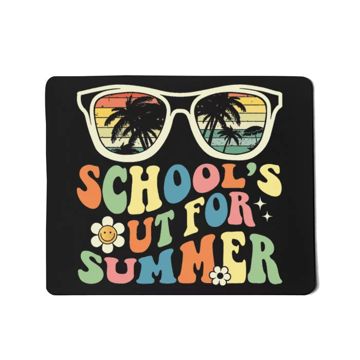 School's Out For Summer Graduation Teacher Sunglasses Retro Mousepad