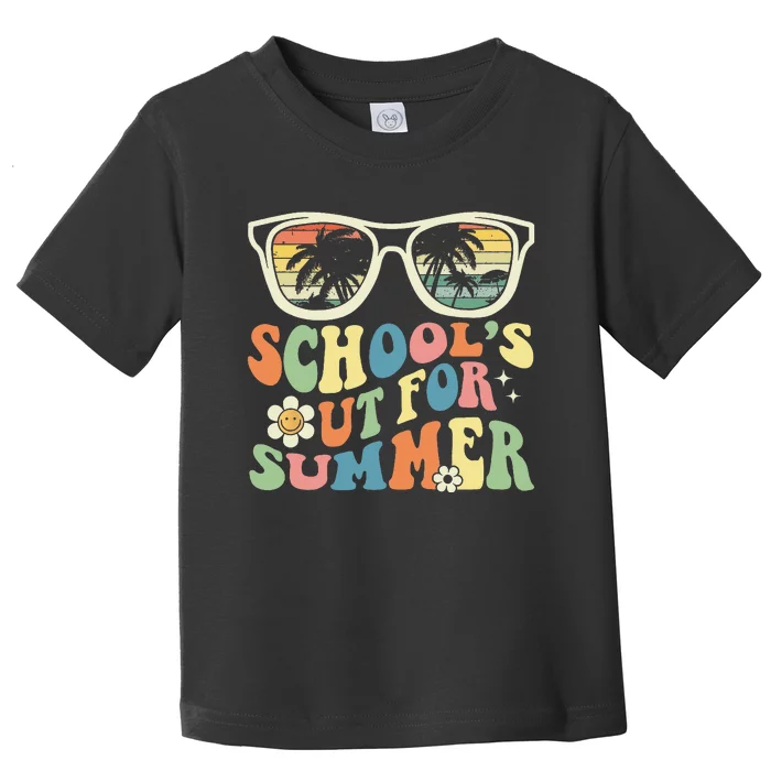 School's Out For Summer Graduation Teacher Sunglasses Retro Toddler T-Shirt