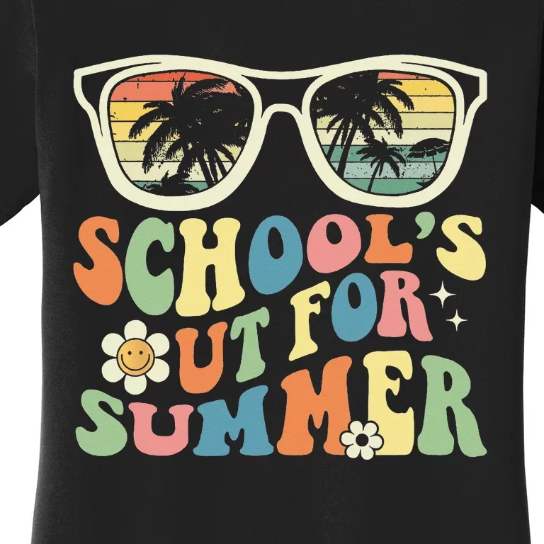 School's Out For Summer Graduation Teacher Sunglasses Retro Women's T-Shirt