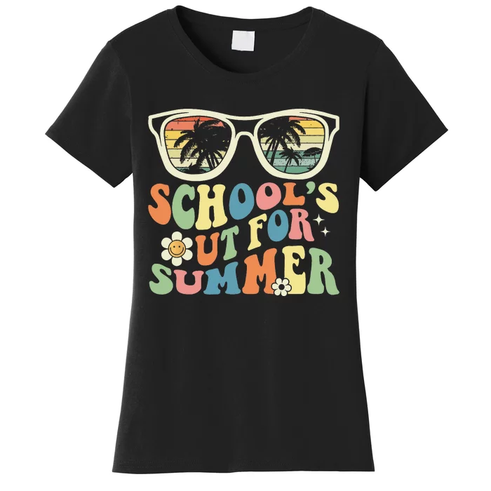 School's Out For Summer Graduation Teacher Sunglasses Retro Women's T-Shirt