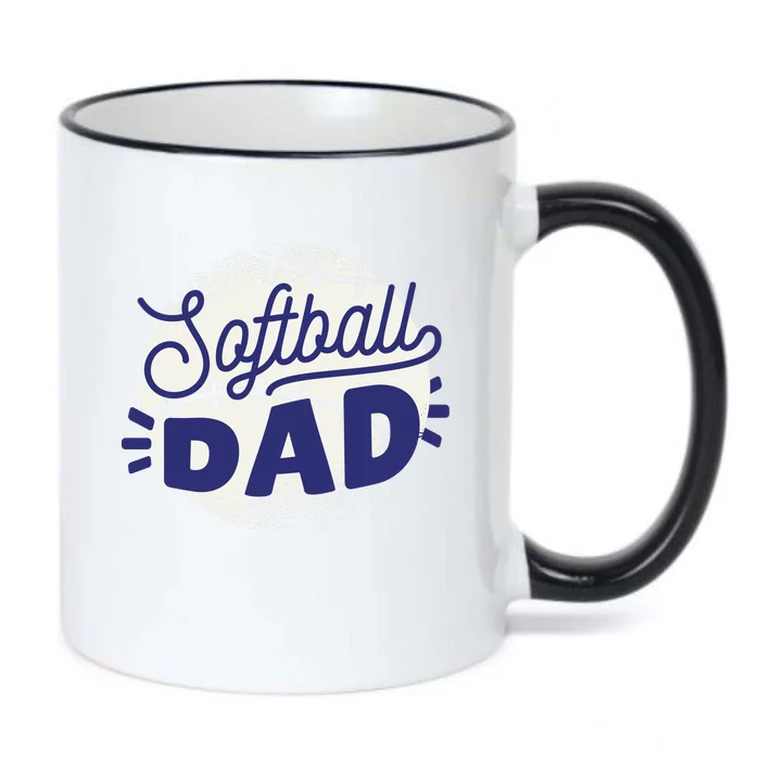 Softball Dad Black Color Changing Mug