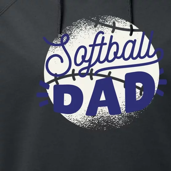 Softball Dad Performance Fleece Hoodie