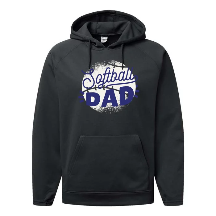 Softball Dad Performance Fleece Hoodie