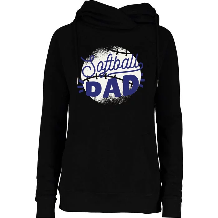 Softball Dad Womens Funnel Neck Pullover Hood