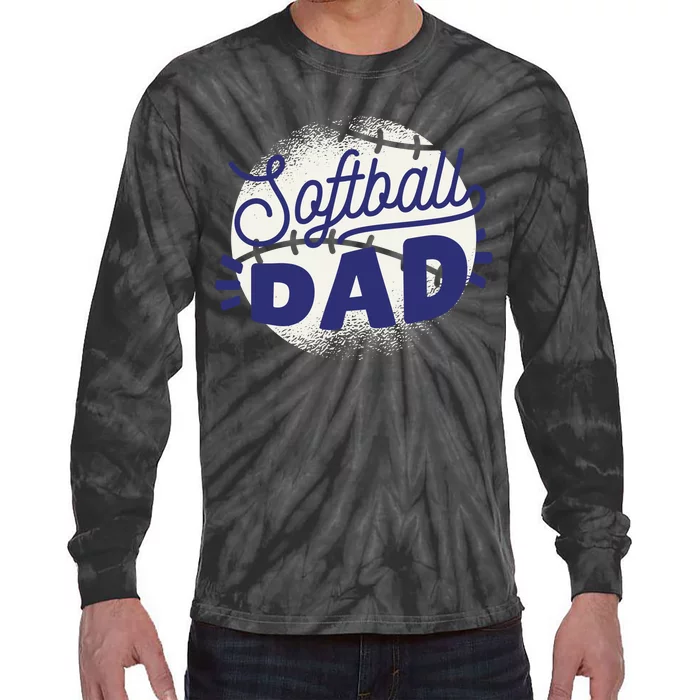 Softball Dad Tie-Dye Long Sleeve Shirt