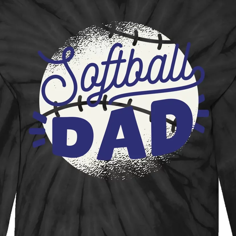 Softball Dad Tie-Dye Long Sleeve Shirt