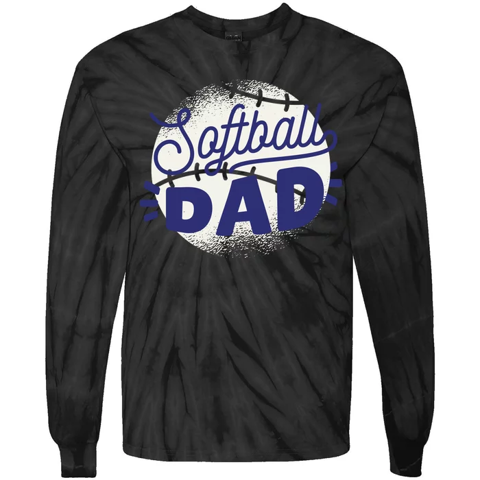 Softball Dad Tie-Dye Long Sleeve Shirt