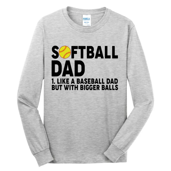 Softball Dad Like A Baseball Dad But With Bigger Balls Tall Long Sleeve T-Shirt