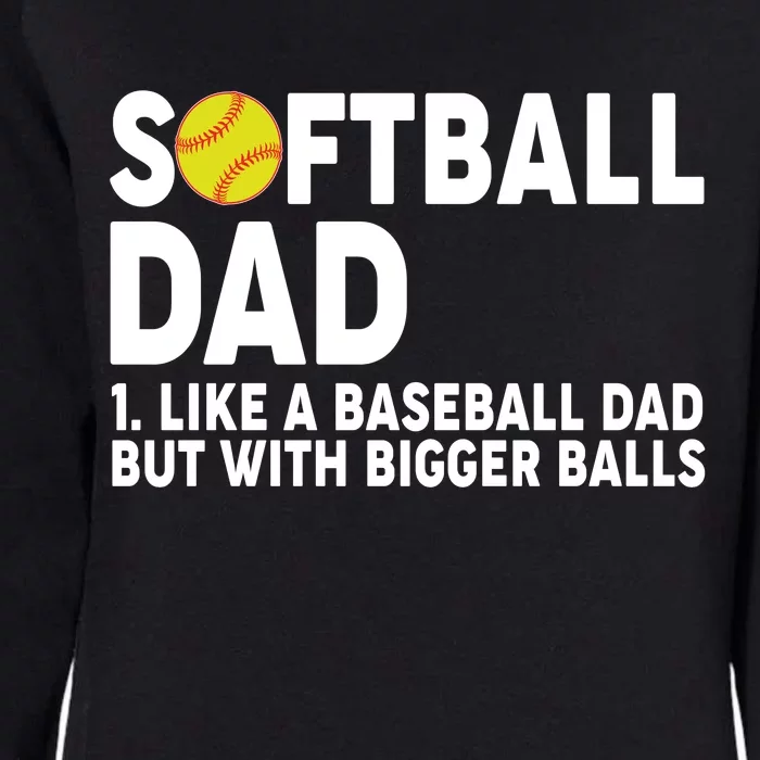 Softball Dad Like A Baseball Dad But With Bigger Balls Womens California Wash Sweatshirt