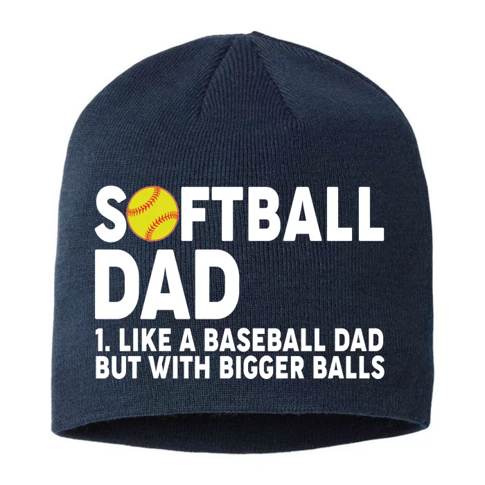 Softball Dad Like A Baseball Dad But With Bigger Balls 8 1/2in Sustainable Knit Beanie