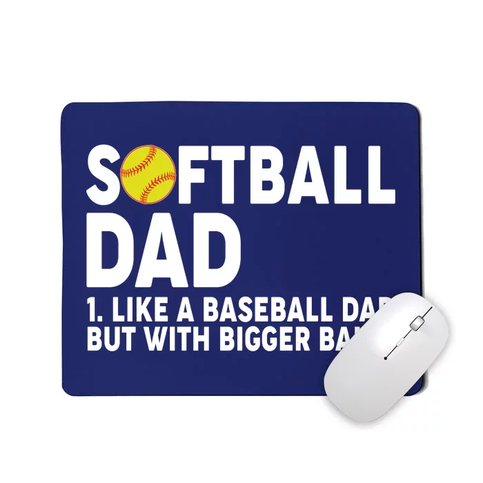 Softball Dad Like A Baseball Dad But With Bigger Balls Mousepad