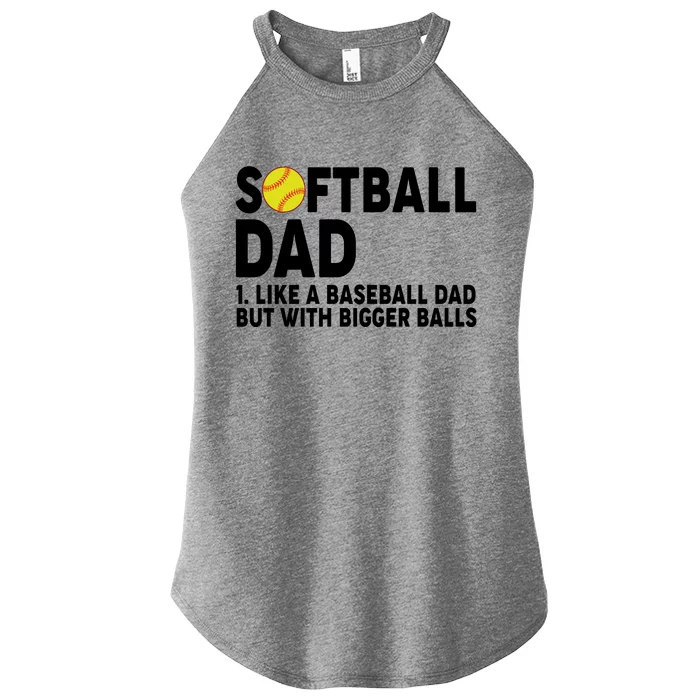 Softball Dad Like A Baseball Dad But With Bigger Balls Women’s Perfect Tri Rocker Tank