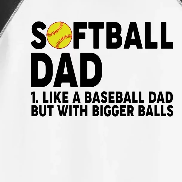 Softball Dad Like A Baseball Dad But With Bigger Balls Toddler Fine Jersey T-Shirt