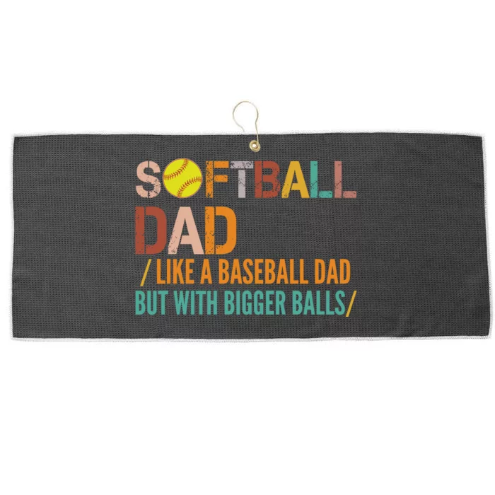 Softball Dad Like A Baseball Dad Vintage Large Microfiber Waffle Golf Towel