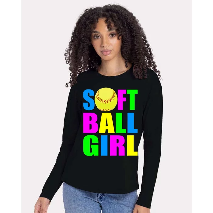 Softball Girl Womens Cotton Relaxed Long Sleeve T-Shirt