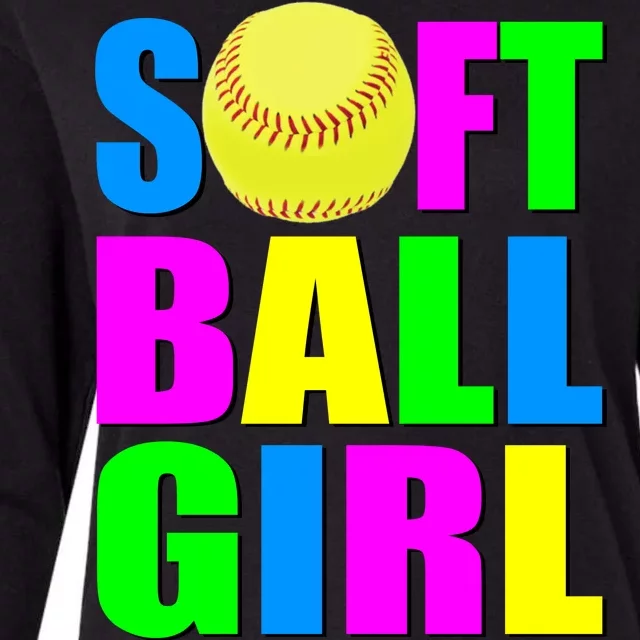 Softball Girl Womens Cotton Relaxed Long Sleeve T-Shirt