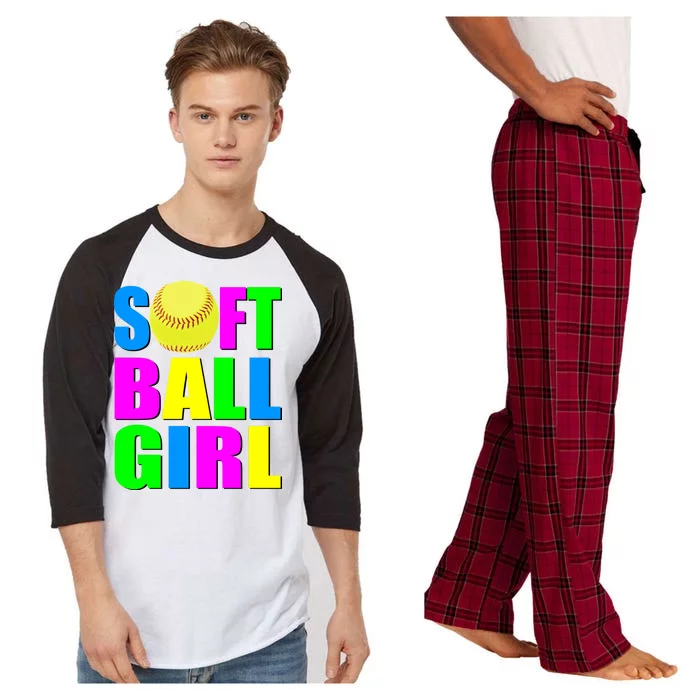 Softball Girl Raglan Sleeve Pajama Set