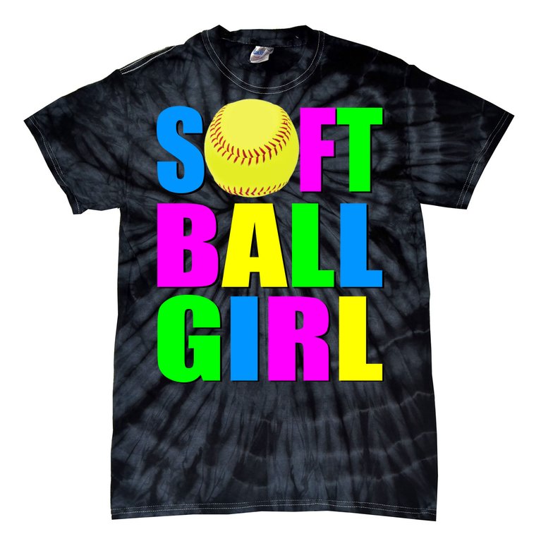 Softball Girl Tie-Dye T-Shirt