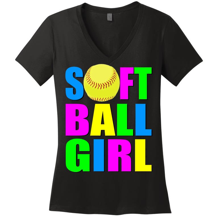 Softball Girl Women's V-Neck T-Shirt