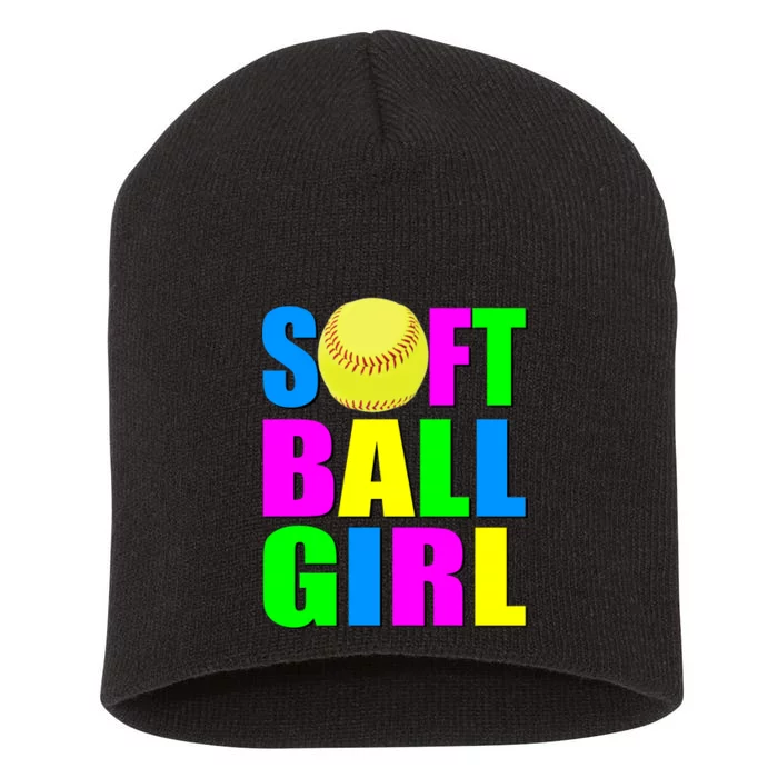 Softball Girl Short Acrylic Beanie