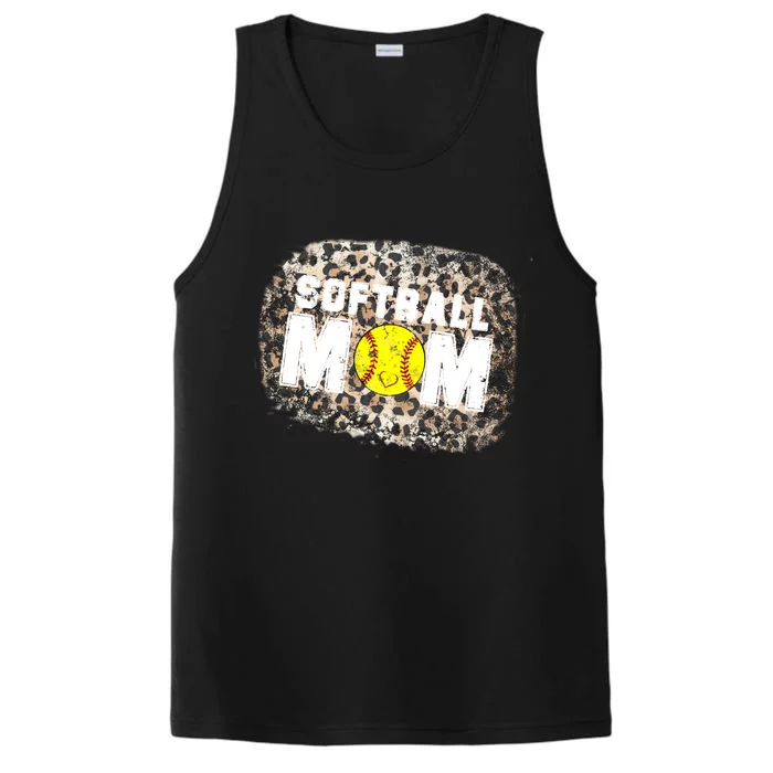 Softball Mom leopard Background Performance Tank