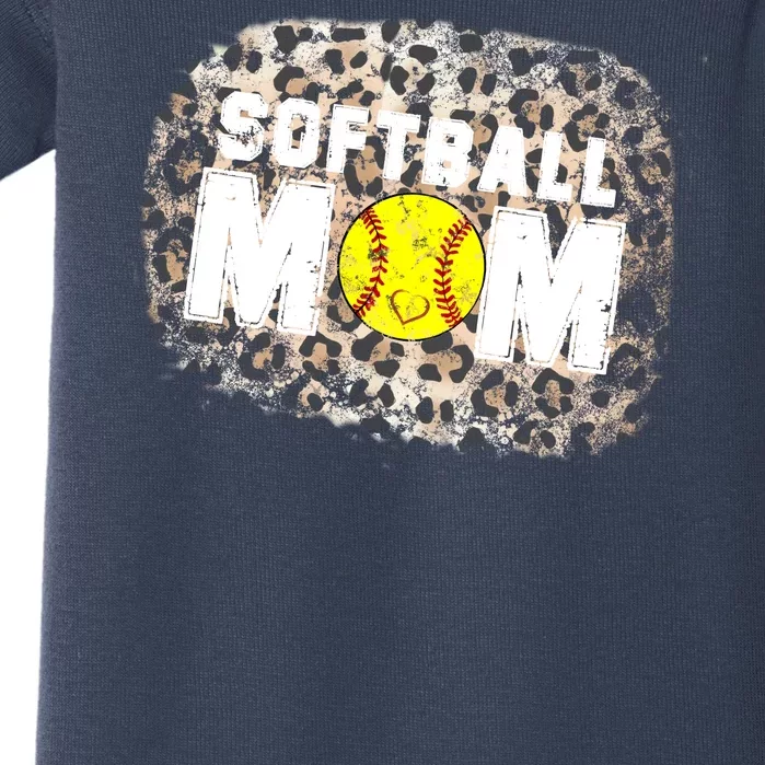 Softball Mom leopard Background Baby Bodysuit