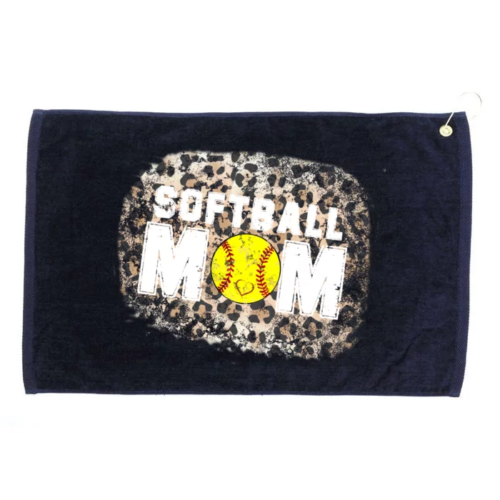 Softball Mom leopard Background Grommeted Golf Towel