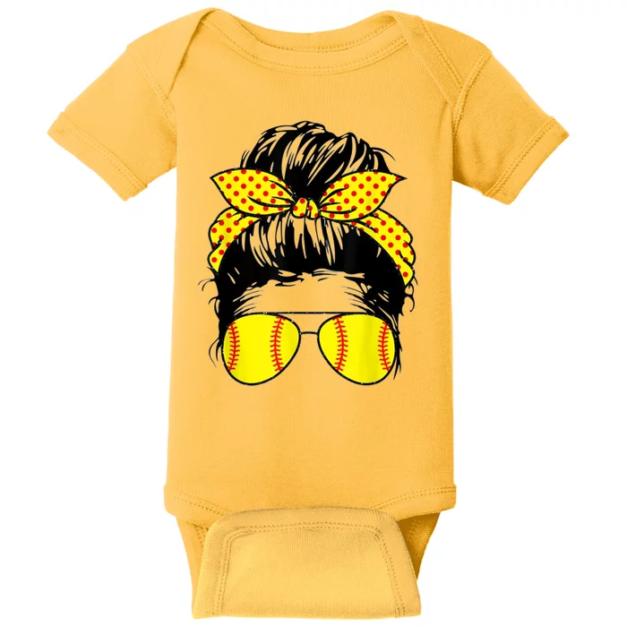 Softball Mom Sunglasses Baby Bodysuit