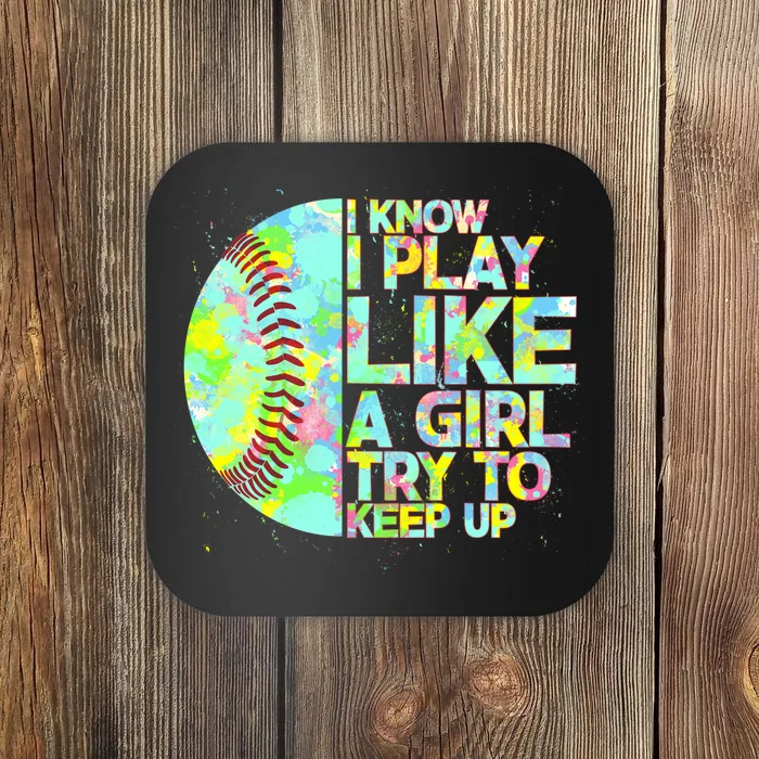 Softball Play Like A Girl Coaster