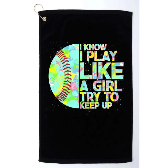 Softball Play Like A Girl Platinum Collection Golf Towel