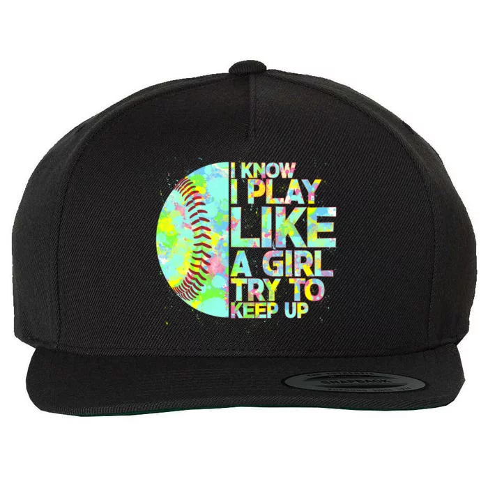 Softball Play Like A Girl Wool Snapback Cap