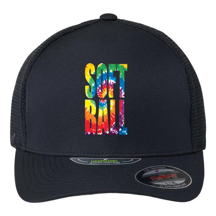 Softball Retro Tie Dye Flexfit Unipanel Trucker Cap