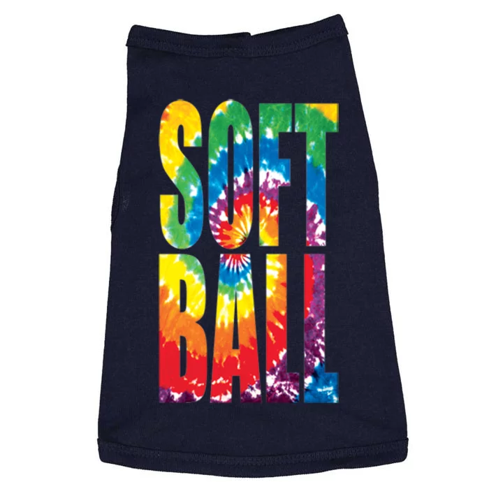 Softball Retro Tie Dye Doggie Tank