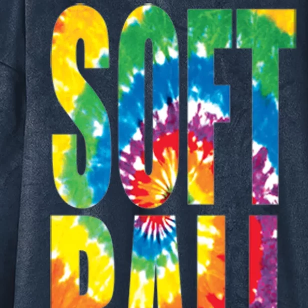 Softball Retro Tie Dye Hooded Wearable Blanket